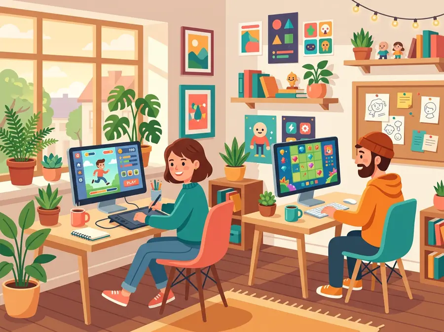 Illustration of the LUELLIAN studio at work